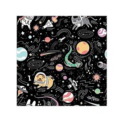 Animals Galaxy Space Small Satin Scarf (square) by Vaneshart