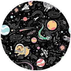 Animals Galaxy Space Wooden Puzzle Round