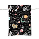 Animals Galaxy Space  Lightweight Drawstring Pouch (XL) Back