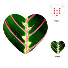 Exotic Green Leaf Playing Cards Single Design (heart) by Vaneshart