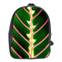 Exotic Green Leaf School Bag (xl) by Vaneshart