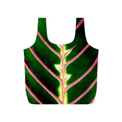 Exotic Green Leaf Full Print Recycle Bag (s) by Vaneshart