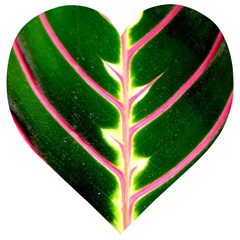 Exotic Green Leaf Wooden Puzzle Heart by Vaneshart