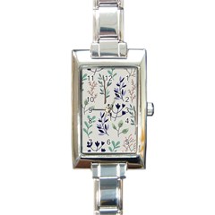 Dark Tone Plant Pattern Rectangle Italian Charm Watch by Vaneshart