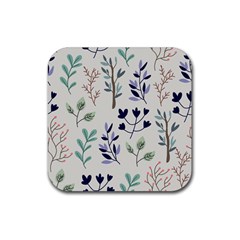 Dark Tone Plant Pattern Rubber Coaster (square)  by Vaneshart