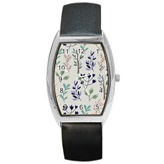 Dark Tone Plant Pattern Barrel Style Metal Watch by Vaneshart