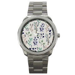 Dark Tone Plant Pattern Sport Metal Watch by Vaneshart