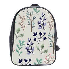 Dark Tone Plant Pattern School Bag (large) by Vaneshart