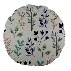 Dark Tone Plant Pattern Large 18  Premium Round Cushions by Vaneshart