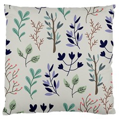 Dark Tone Plant Pattern Large Flano Cushion Case (two Sides) by Vaneshart