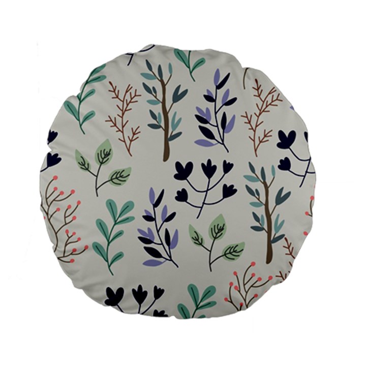 Dark Tone Plant Pattern Standard 15  Premium Flano Round Cushions