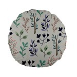 Dark Tone Plant Pattern Standard 15  Premium Flano Round Cushions Back