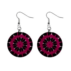 Pink And Black Seamless Pattern Mini Button Earrings