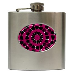 Pink And Black Seamless Pattern Hip Flask (6 Oz) by Vaneshart