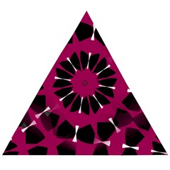 Pink And Black Seamless Pattern Wooden Puzzle Triangle