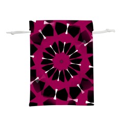 Pink And Black Seamless Pattern Lightweight Drawstring Pouch (l)