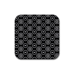 Black And White Pattern Rubber Coaster (square)  by Vaneshart