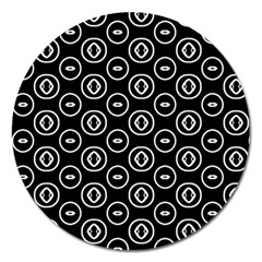 Black And White Pattern Magnet 5  (round) by Vaneshart