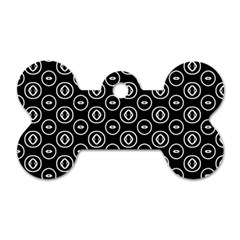 Black And White Pattern Dog Tag Bone (two Sides) by Vaneshart