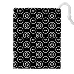 Black And White Pattern Drawstring Pouch (5XL) Front