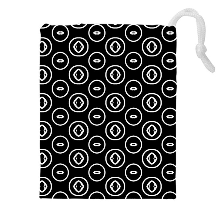 Black And White Pattern Drawstring Pouch (5XL)