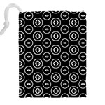 Black And White Pattern Drawstring Pouch (5XL) Back