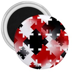 Black And Red Multi Direction 3  Magnets by Vaneshart