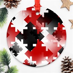 Black And Red Multi Direction Ornament (round) by Vaneshart