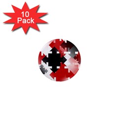 Black And Red Multi Direction 1  Mini Magnet (10 Pack)  by Vaneshart