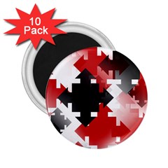 Black And Red Multi Direction 2 25  Magnets (10 Pack)  by Vaneshart