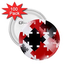 Black And Red Multi Direction 2 25  Buttons (100 Pack)  by Vaneshart