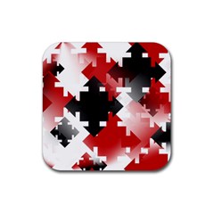 Black And Red Multi Direction Rubber Coaster (square)  by Vaneshart