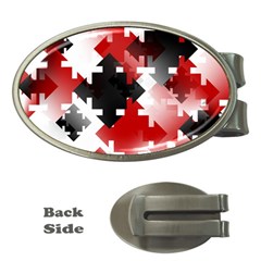 Black And Red Multi Direction Money Clips (oval)  by Vaneshart