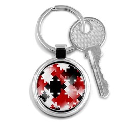 Black And Red Multi Direction Key Chain (round) by Vaneshart