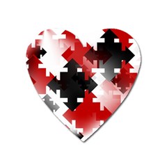 Black And Red Multi Direction Heart Magnet by Vaneshart