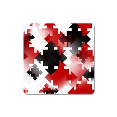 Black And Red Multi Direction Square Magnet by Vaneshart