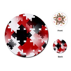 Black And Red Multi Direction Playing Cards Single Design (round) by Vaneshart