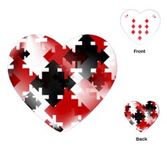 Black And Red Multi Direction Playing Cards Single Design (heart) by Vaneshart