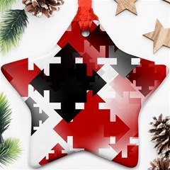 Black And Red Multi Direction Star Ornament (two Sides) by Vaneshart