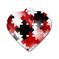 Black And Red Multi Direction Dog Tag Heart (two Sides) by Vaneshart