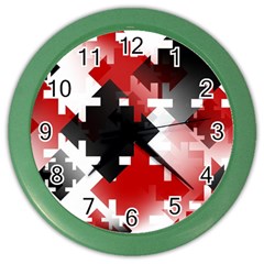 Black And Red Multi Direction Color Wall Clock by Vaneshart