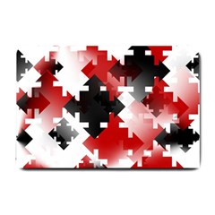 Black And Red Multi Direction Small Doormat  by Vaneshart