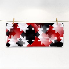 Black And Red Multi Direction Hand Towel by Vaneshart