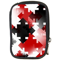 Black And Red Multi Direction Compact Camera Leather Case by Vaneshart