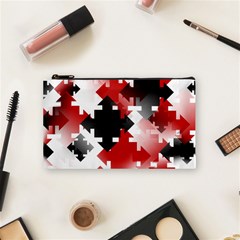 Black And Red Multi Direction Cosmetic Bag (small) by Vaneshart