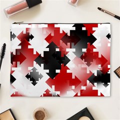 Black And Red Multi Direction Cosmetic Bag (xl) by Vaneshart