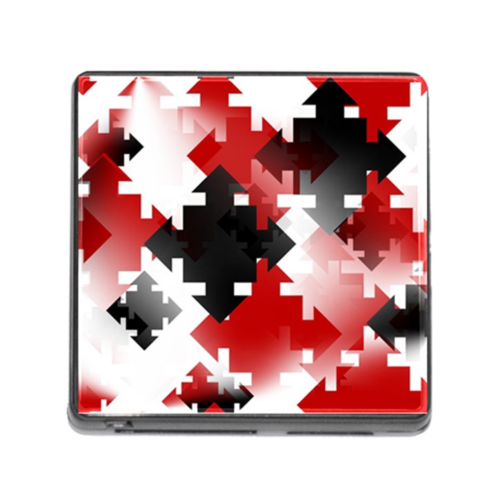 Black And Red Multi Direction Memory Card Reader (Square 5 Slot)