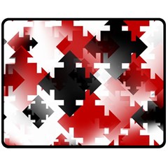 Black And Red Multi Direction Fleece Blanket (medium)  by Vaneshart