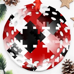 Black And Red Multi Direction Ornament (round Filigree) by Vaneshart