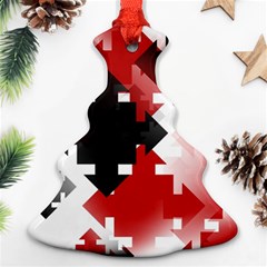 Black And Red Multi Direction Christmas Tree Ornament (two Sides) by Vaneshart